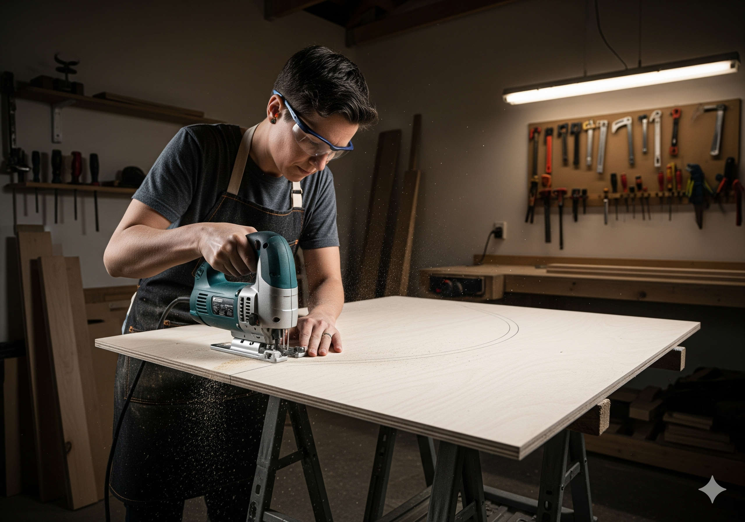 "How to use jigsaw power tool step by step-cutting wood with a jigsaw"