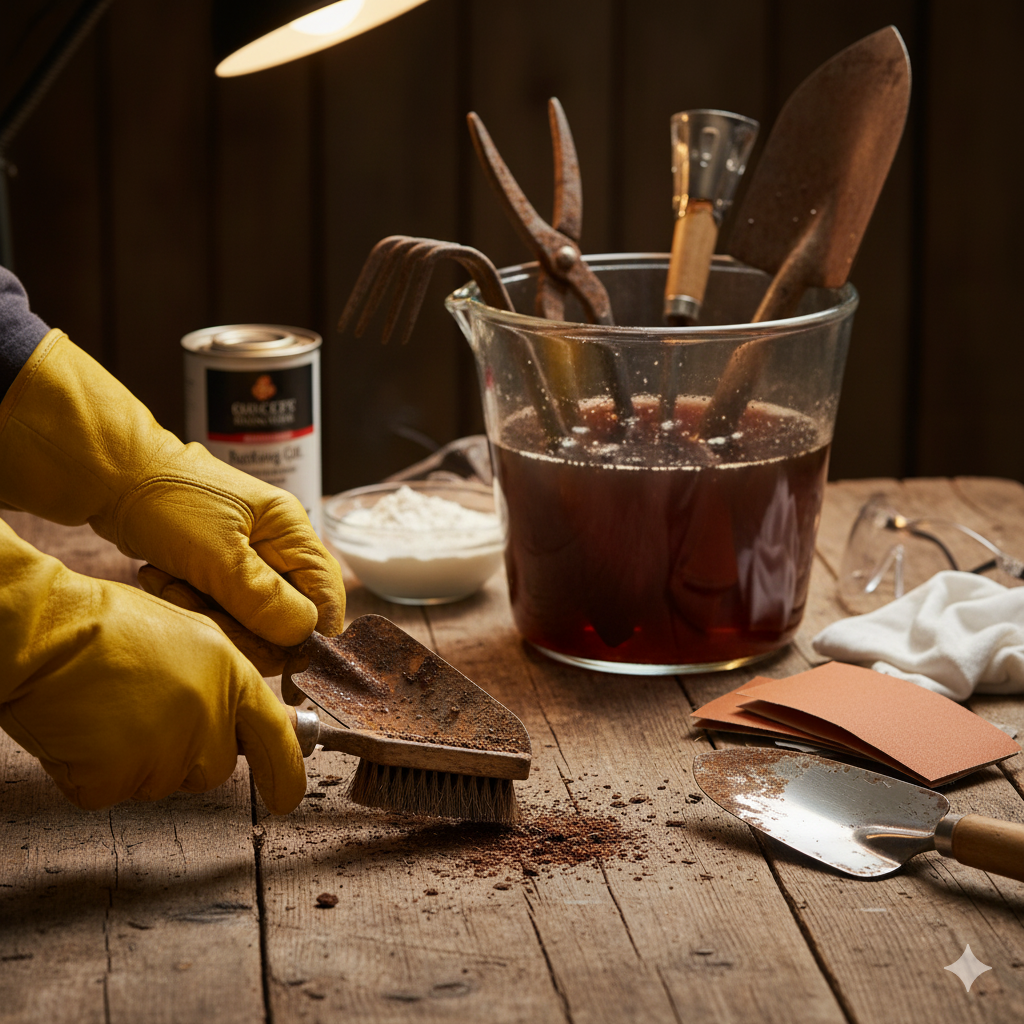 "How to Remove Rust from Garden Tools-cleaning and restoring rusty gardening tools""