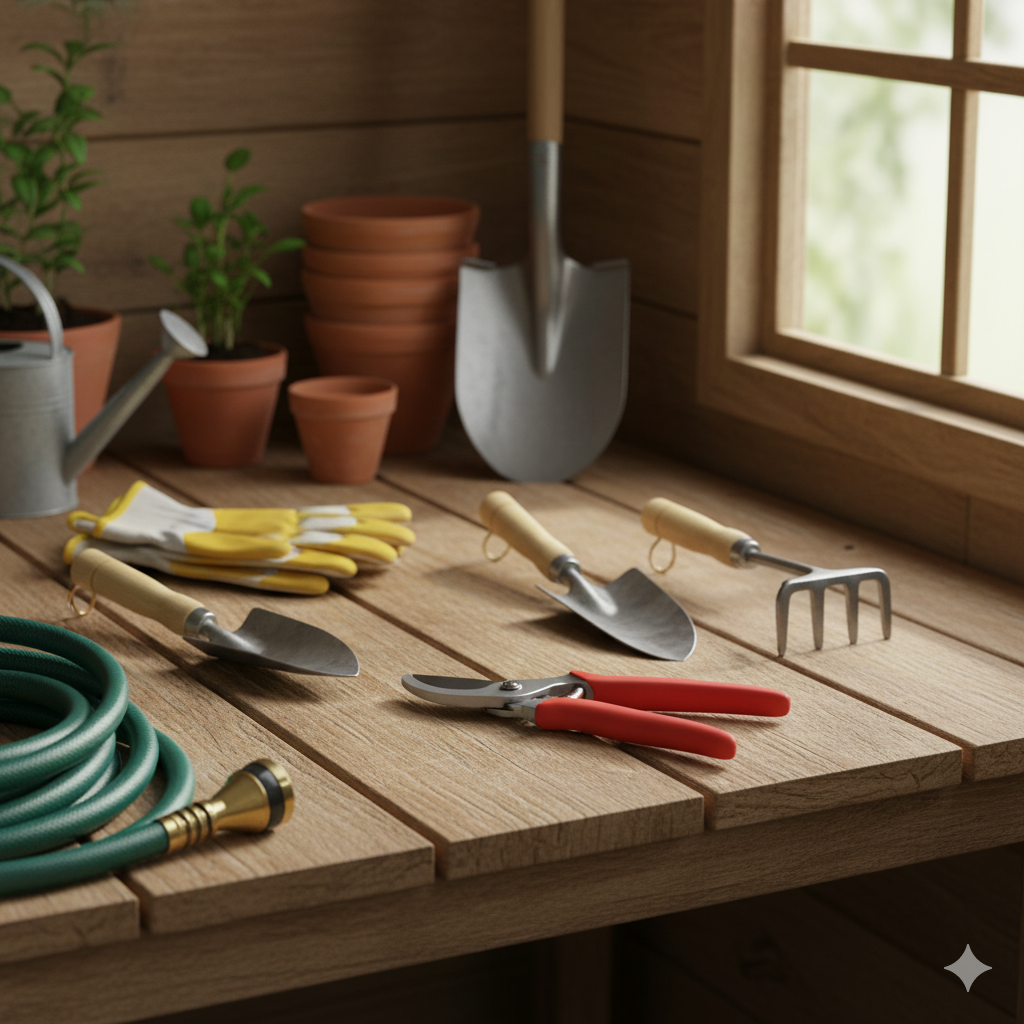 "Essential gardening tools for beginners and home gardeners"