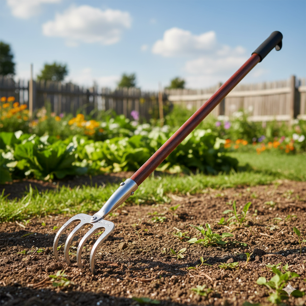 "Long handle weeder tool for removing weeds in garden"