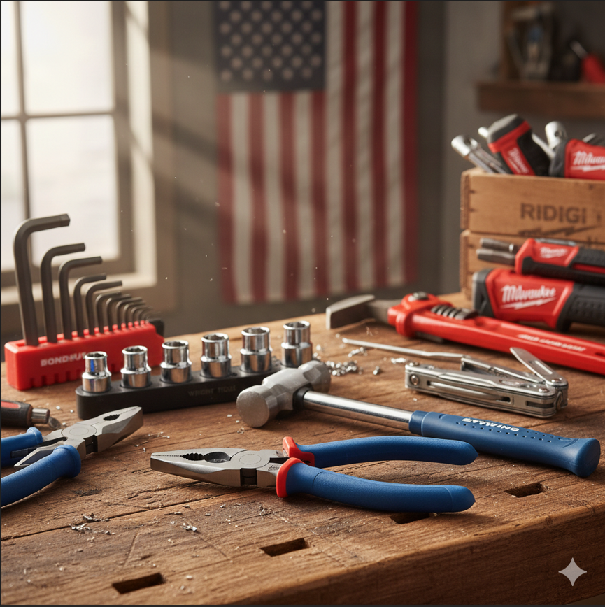 Hand tools made in the USA including America- made wrenches, pliers, screwdrivers, and hammers