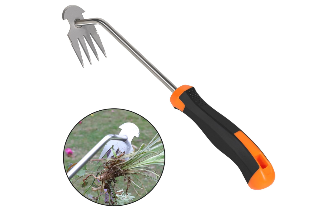 Weed Remover Tool,Portable Garden Weeder Tool,New Gardening Weeding Tools,for Garden Hand Tools for Vegetable Gardening Backyard Farm Planting & Uprooting Weeding Tool (Rubber Handle)